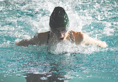Tallulah Falls’ Halle Weyrich swims the 200 individual medley at Saturday’s opening meet in Clarkesville. MATTHEW OSBORNE/Staff