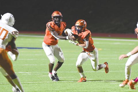 Habersham Central’s Joshua Pickett (left) and  Jackson Clouatre form a two-pronged attack that Raider fans will remember for a long time. TOM ASKEW/Special