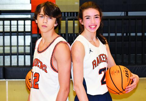 Habersham Central freshmen Brannon Gaines (left) and Kyia Barrett (right) have both made impacts as ninth graders for the Raiders basketball teams with their versatility and high basketball IQs.