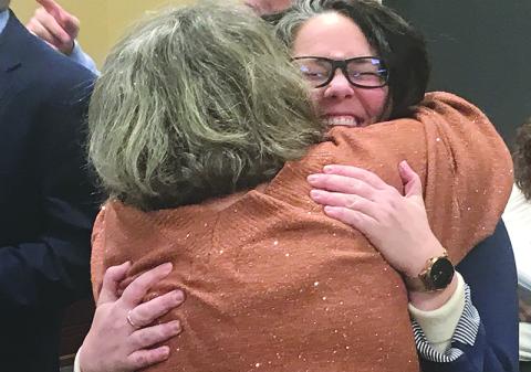 Outgoing Commissioner Natalie Crawford said her good byes after being recognized at the Dec. 21 county commission meeting.