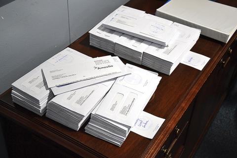 Habersham County Jail is still in possession of 136 applications for absentee ballots sent to the jail by a third-party company in Connecticut.
