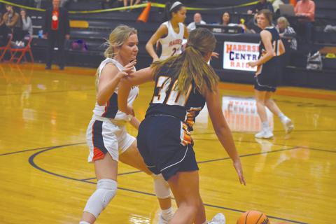 Habersham Central’s Hailey Wade (left) defends a Lakeview player during a game on Jan. 16.