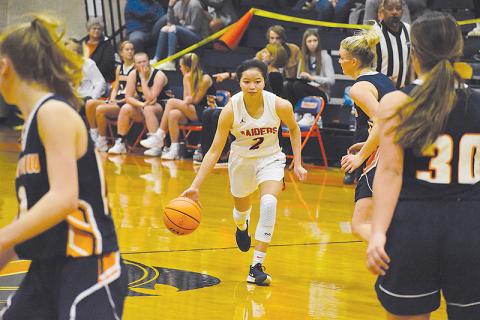 Habersham Central's Jazky Bantaum looks for an opening against Lakeview on Saturday.