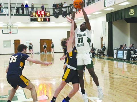 Tallulah Falls’ Devonte Allen pulls up for a jumper inside Saturday against Galloway.
