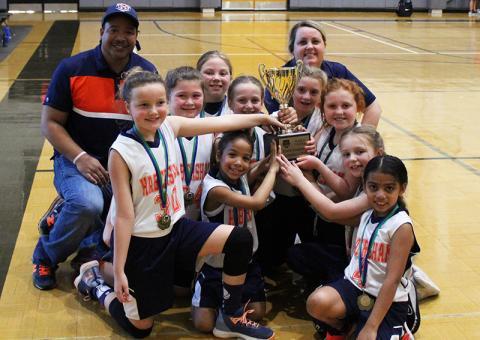 The 8U Lady Raiders All-Star team won the GRPA Class B state championship Saturday with a 27-14 win over the Barrow County All-Stars. Pictured are team members (front, center) Chanelle Mattox, (middle, from left) Jansyn Purdy, Whitley Rider, Brinkley Gilleland, Kamryn McEntire, Teagen Hicks, Hadley Lovvorn, Ellie Sanders, Sophia Alvarez, (back) coach Jeremy Mattox and coach Brandy Lovvorn.