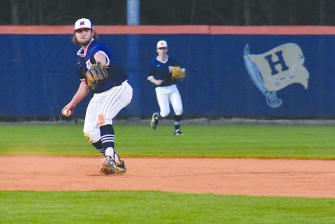Habersham Central’s Logan Hare fires to first during Thursday’s game.