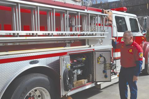 Demorest Fire Chief Ken Ranalli explains the ins and outs of his current ladder truck.