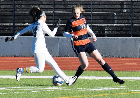 Habersham Central’s Sarah Clark evades a defender during an earlier home game.
