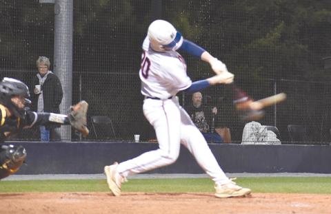 Habersham Central’s Sutton Dover connects for a hit against Central Gwinnett. CODY ROGERS/Staff