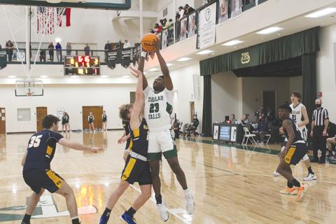 Tallulah Falls’ Devonte Allen goes up for a jumper during a home game this season.