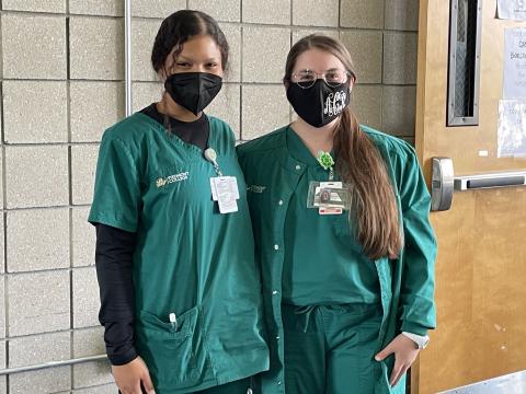 Left to right are Piedmont University students Caitlyn Worthy and Allison Cole at the Ruby Fulbright Aquatic Center