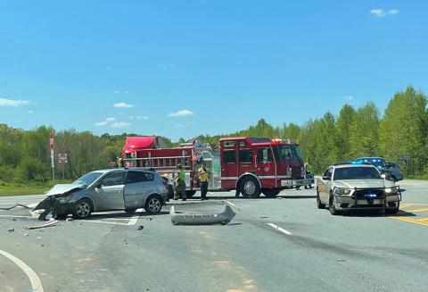 Two cars collided near Antioch Church Road Monday morning. CHAD BLACK/Submitted