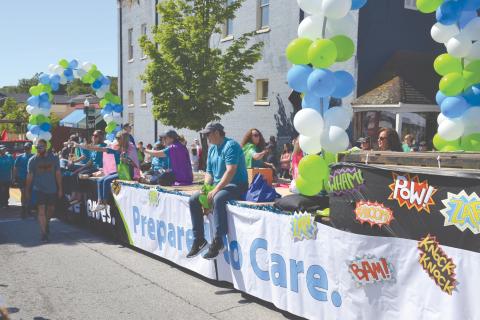 Habersham Medical Center’s healthcare heroes were honored with a float in the Mountain Laurel Festival parade. MATTHEW OSBORNE/Staff 