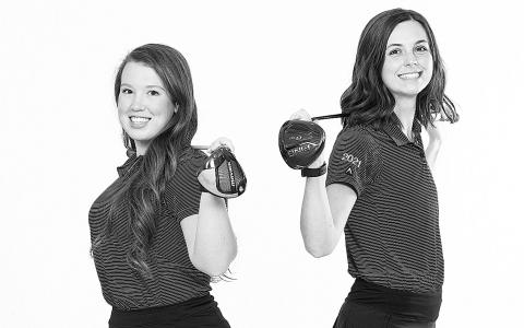Tallulah Falls golfers Brinson Hall (left) and Maggie Jackson are set for their final match to close out a historic career with the Lady Indians. RANDY CRUMP/Special 