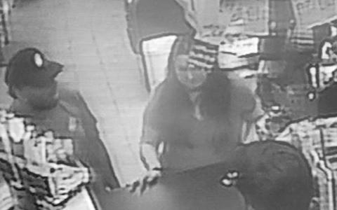 Jaylei Smith is seen at the Westside BP gas station in Clarkesville on May 10 with a man believed to be Devon Lovegrove, formerly a city resident. NCMEC/ Submitted