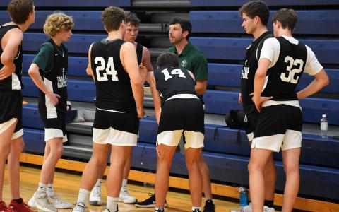 Tallulah Falls head coach Cody Coleman looks to rally his team during a timeout last week. ISAIAH SMITH/Staff