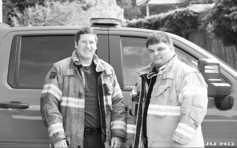 Lieutenant Payton Cagle and Interim Fire Chief Jonathan Knight are the lone full-time firefighters for the Demorest Fire Department. CODY ROGERS/Staff