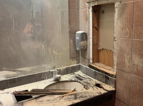 Persons unknown started a fire in the bathroom of Longhorn Steakhouse on Monday night. 