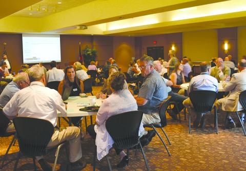Residents gathered at Habersham EMC headquarters Tuesday morning to share their input on economic development. BRIAN WELLMEIER/Staff
