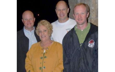 Former Habersham County Probate Judge Ann Adams is shown with her sons (from left) Scott, Stephen and Stuart. STUART ADAMS/Submitted 