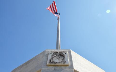 Habersham County has arranged for the KIA Memorial in Clarkesville to be cleaned, and the next step could potentially be adding new flagpoles there to join Old Glory. MATTHEW OSBORNE/Staff