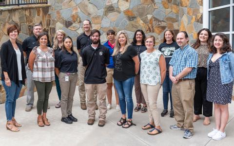 New employees at Tallulah Falls School attended pre-planning on Aug. 3-5. Shown, front row, from left are Mary Lauren Keeny, Haley Cantrell, Eudelia Lemus Talavera, Cliff Thompson, Tammy Metcalf, Danielle Smith, Logan Fortner, Karen Martinez, back row, from left, are, Bill Harrison, Katie Ralston, Kyle Dampier, Jo Kimbrell, Tricia Anderson, Jennifer Cox, Taylor Sparks, Not pictured: Francie Keene and Dale Garside. E. LANE GRESHAM/Tallulah Falls School