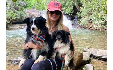 Gretchen Hilderhoff is shown with her dogs Jack (left) and Belle (right). SUBMITTED