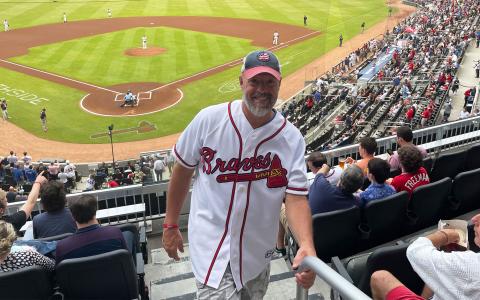 Going to a ball game to support his Braves is one of many freedoms Steve Tench is grateful for after serving his country for 20 years in the U.S. Army and now in the Department of Defense. STEVE TENCH/Submitted