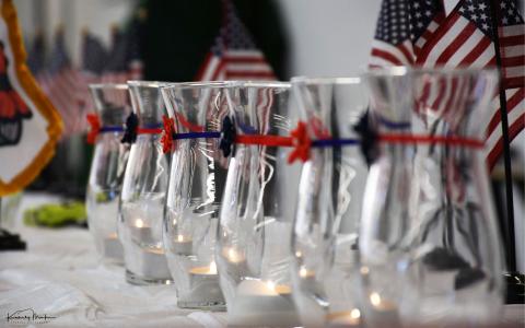 The displays included 13 candles (above) lit to remember the servicemen and women lost in the recent attack in Afghanistan. Photos courtesy of KIM MARTIN/Kimmers Photgraphy
