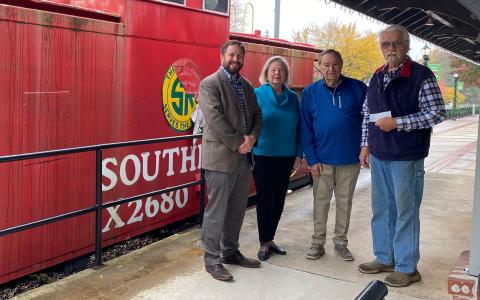 From left are Cornelia Mayor John Borrow, Jane Ballard, Buck Snyder and Philip Ballard. JESSIE OWENSBY/Submitted