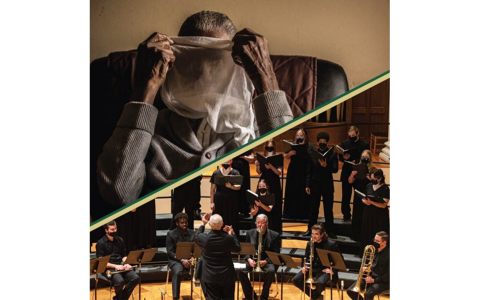 Above, a work by photographer Chris Aluka Berry; below, Piedmont’s choirs, orchestra and soloists prepare for a performance. PIEDMONT UNIVERSITY/Submitted
