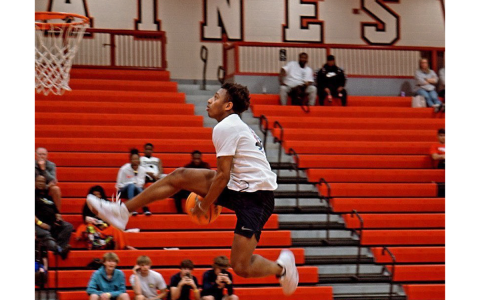 Raider basketball star and high flying point guard Malachi Dooley won the North Georgia All-Star Classic by completing this eastbay dunk. NIJAH NORMAN - BASELINE TO SIDELINE/Special