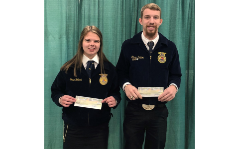 Emma Holland and Ethan Dalton earned scholarships from the Georgia Association of Agricultural Fairs. KIMBERLY FOSTER/Submitted