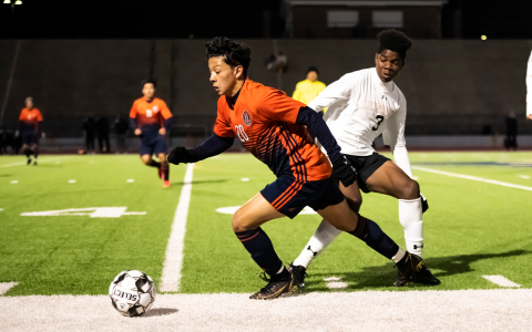 Habersham Central’s Xavier Lopez takes the ball from a Lanier player on Feb. 18. RAEGAN TURNER/Special