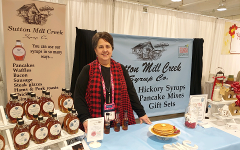 Beth Palmer displays her varieties of syrup at the Atlanta Market. BETH PALMER/Submitted
