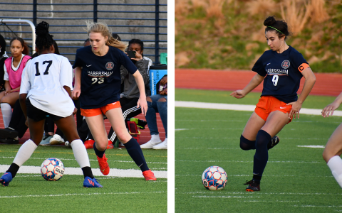Habersham Central soccer stars Sarah Clark (left) and Anna LaBarbera were named first-team all-region. MATTHEW OSBORNE/Staff 