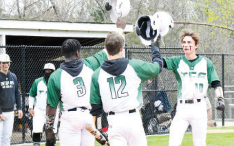 Senior Drew Bates broke Tallulah Fall’s game against Loganville Christian Academy wide open with a three-run blast that hit the scoreboard beyond the right field wall. CODY ROGERS/Staff