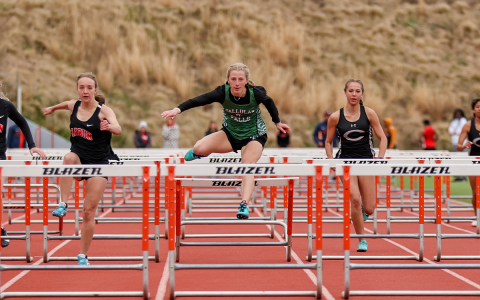 Tallulah Falls’ Macy Murdock took home first-place finishes in 100- and 300-meter hurdles on April 21. AUSTIN POFFENBERGER/Special 