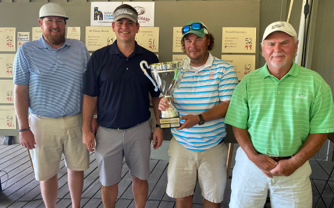 Overall winners of the Habersham Chamber golf tournament May 10 at Orchard Golf & Country Club were from LP Gas including (from left) Brandon Demore, Kevin Addis, Josh Franklin and Randy Franklin. MARY BETH HORTON/Submitted