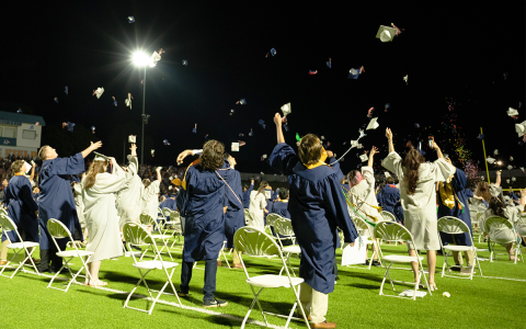Habersham Central graduates rejoice after all their names were called Friday night at Raider stadium. ZACH TAYLOR/Special