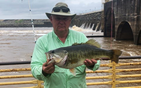 Clark Wheeler shows off his record-tying bass. MELISSA CUMMINGS/Submitted