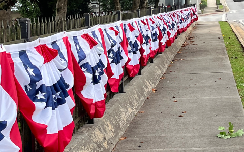 The flags are up in Demorest in preparation for the Glorious Fourth. MATTHEW OSBORNE/Staff