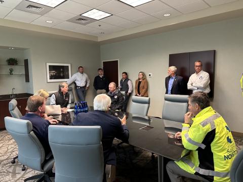 Gov. Brian Kemp meets with emergency personnel Wednesday in preparation for any potential emergency situations that arise from the remnants of Hurricane Ian. GOVERNOR’S OFFICE/Submitted