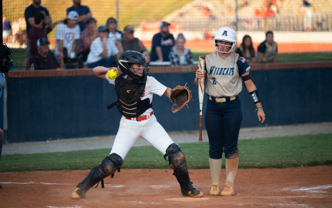 Habersham Central catcher Shelby Rinefierd throws down to second as the runner tried to steal in the fourth inning against Apalachee. ZACH TAYLOR/Special