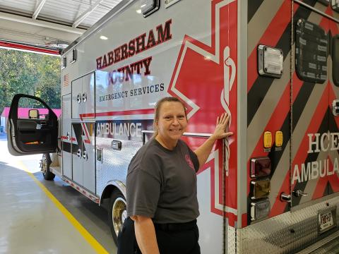 Angie Turk is a paramedic for Habersham County Emergency Services. She was diagnosed with breast cancer in 2010. SAMANTHA SINCLAIR/CNI News Service