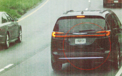 This photo from the Tallulah Falls school zone camera shows Deborrah Collier’s rental car on Sept. 10. HABERSHAM COUNTY SHERIFF