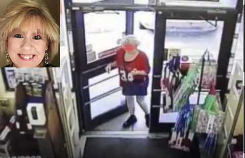 Deborrah Collier, shown in inset and going into Clayton's Family Dollar on Sept. 10, died later that day in the woods near Tallulah Falls.