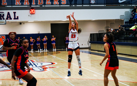 Kyia Barrett separates herself from a few nearby defenders and eyes her mid-range jump shot against Cedar Shoals Tuesday night. CODY ROGERS/Special