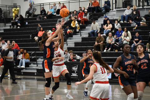 Habersham Central’s Kyia Barrett put it up from everywhere Friday night against Jackson County, hitting 9-of-17 shots including seven from downtown. MATTHEW OSBORNE/Staff