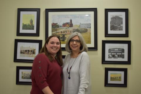 New Clarkesville City Clerk Julie Poole (left) has enjoyed learning from former clerk Glenda Smith (right). EMMA MARTI/Staff
